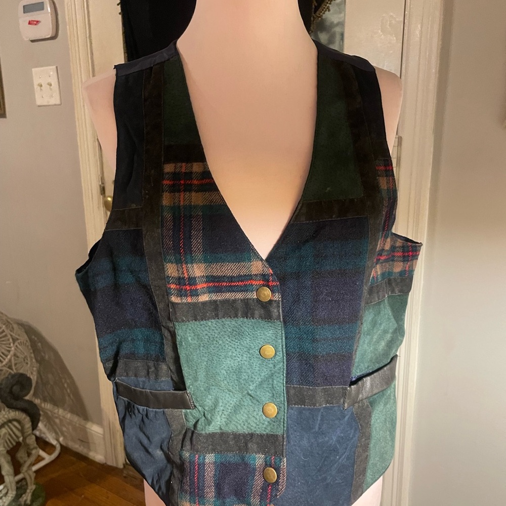 1990’s Leather Patchwork Multicolor Vest For Women - image 5